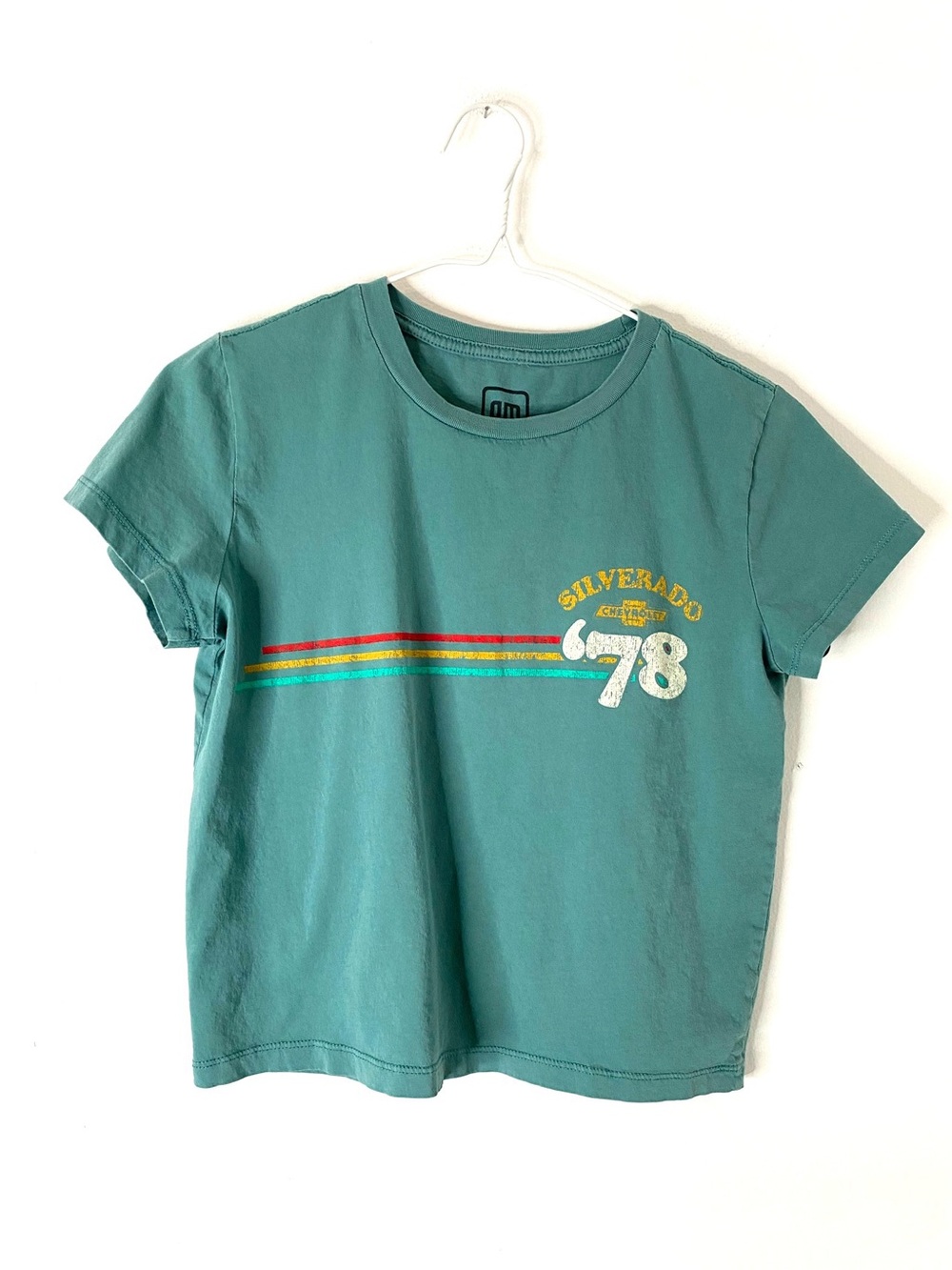 GM Chevrolet Silverado 78 Teal Graphic Tee Vintage Style Chevy Truck Shirt